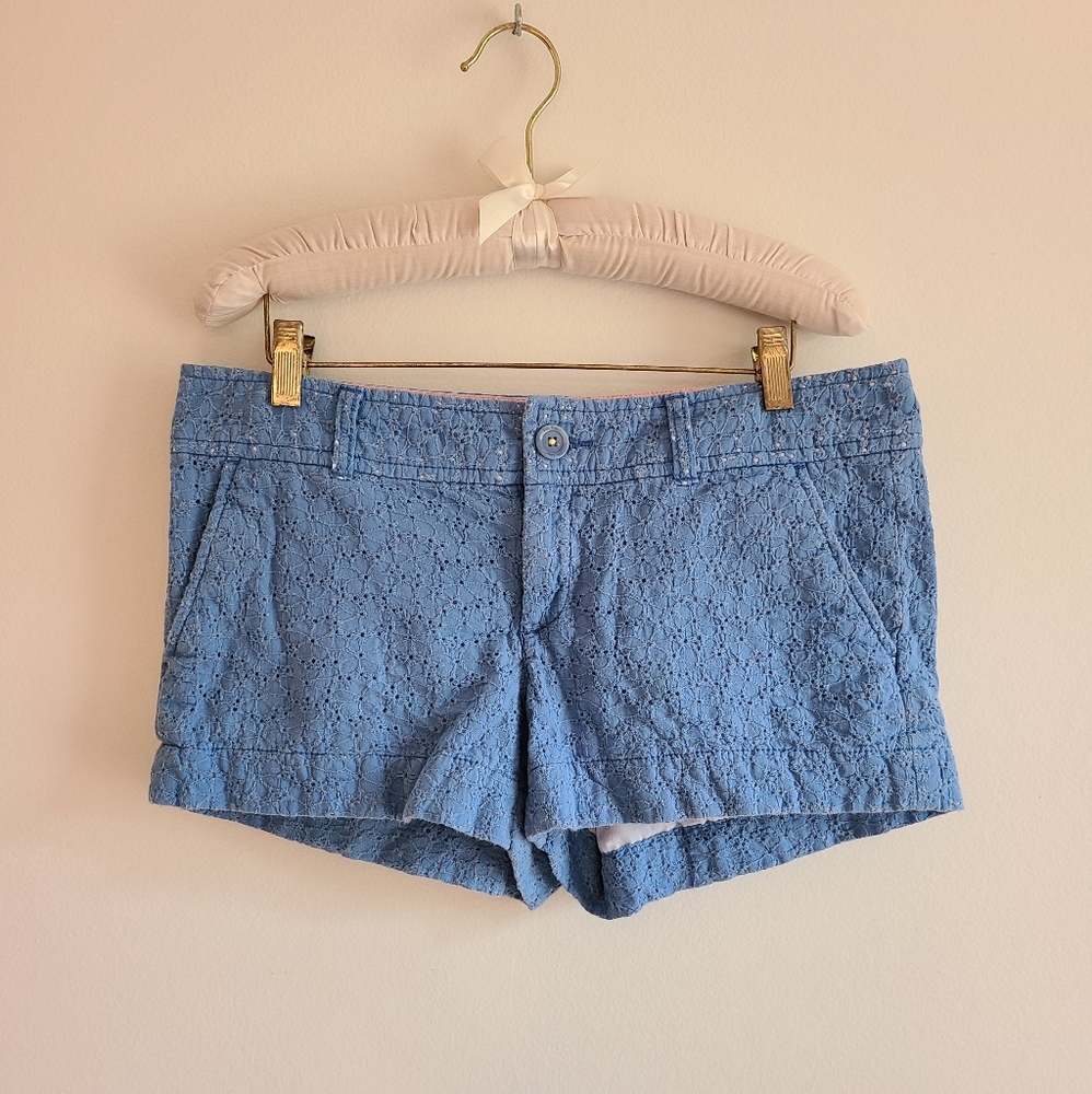 Lilly Pulitzer Walsh eyelet lilac blue shorts